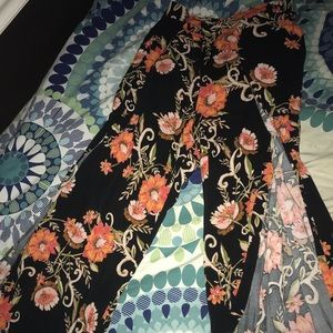 Floral Slit Pants